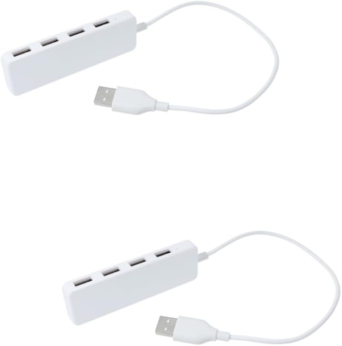 OSALADI 2pcs High- USB Hub Adapter for Laptop and Pc USB Extension Splitter Hot Support White Compatible Multiple Devices for Charging and Data Transfer