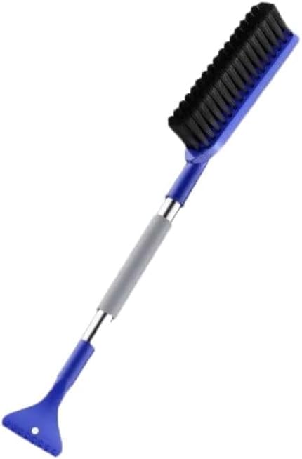 24” Car Snow Brush with Ice Scraper 2 in 1 Detachable Snow Clearing Tool with Storage bag 7.8" Bristle Head Scratch Free, SUV Truck RV Window Roof Exterior (Blue)