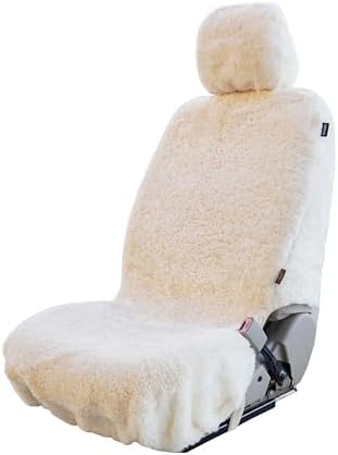 SHEEPSKIN ELITE Premium Sheepskin Car Seat Cover - All Season Comfort and Protection, Easy Installation (56" x 23", Beige Color)