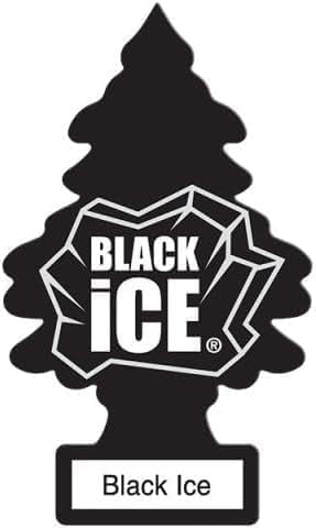 LITTLE TREES Car Air Freshener | Hanging Paper Tree for Home or Car | Black Ice | 10 Pack