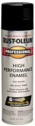 Rust-Oleum 7579838 Professional High Performance Enamel Spray Paint, 15 Oz, Gloss Black