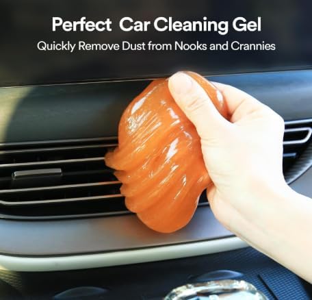 SOLASTA Car Cleaning Gel Car Putty Car Cleaning Kit Car Interior Cleaner Slime Car Cleaning Supplies Auto Detailing Tools Car Accessories Car Gifts for Women Men Keyboard Cleaner (Orange)