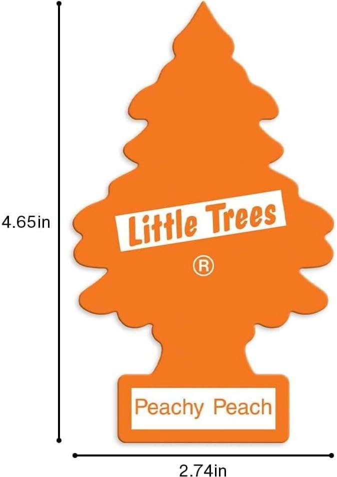 LITTLE TREES Car Air Freshener | Hanging Paper Tree for Home or Car | Peachy Peach Scent | 24 Pack