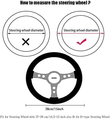 Bling Steering Wheel Cover, Crystal Rhinestone Diamond Steering Cover Universal Fit 15 inch Car Steering Wheel Protector for Women & Girl (Black)