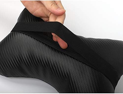 2Pcs Leather Carbon Fiber Leather Sport Car Seat Roush Neck Rest Pillow Foam Headrest Travel Cushion Travel Sleeping Cushion for Mustang F150