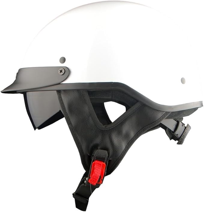 1Storm Motorcycle Half Face Helmet Mopeds Scooter Pilot with Retractable Inner Smoked Visor
