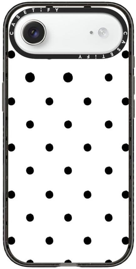 CASETiFY Impact iPhone Air Case [Slim/Compatible with Magsafe / 8.2 ft. 4X Military Grade Drop Protection] - Classic Dottie - Blank Slate - Clear Black