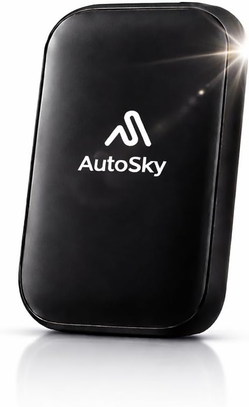 AutoSky AI Box Lite Air – Wireless Adapter for Factory CarPlay – Stream Personal Media & Online Apps via Phone Hotspot – Fast Plug & Play Performance – Works with Authorized Accounts