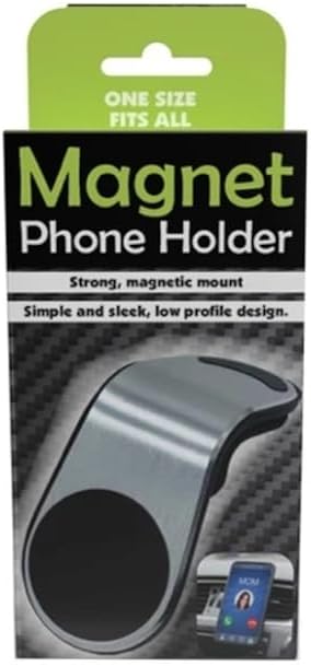 Magnetic Car Phone Holder for Vent Mounts – Slim Case Compatible, Includes Metal Plate – Strong Magnetic Grip for Most Smartphones, Adjustable & Easy Installation