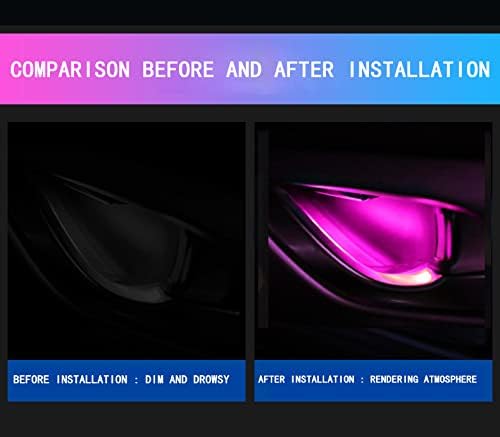 Automotive Door Handle Lights,12V 4pcs LED Interior Lights Multicolor Universal Fit for Car Interior Atmosphere Light (Pink)