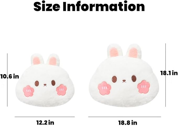 Cartoon Car Seat Cushion Lumbar Support Pillow and Neck Pillow, Cute Car Seat Pillow Headrest Pillow Back Support for Driving Fatigue Relief,for Office Chair Truck SUV (Rabbit Headrest)