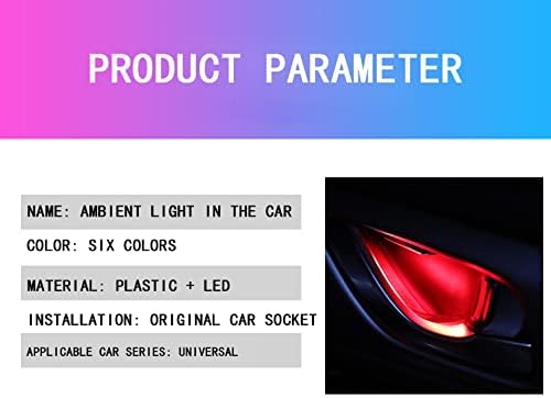 Automotive Door Handle Lights,12V 4pcs LED Interior Lights Multicolor Universal Fit for Car Interior Atmosphere Light (Pink)