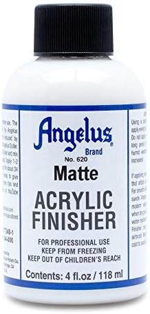 Angelus Matte Acrylic Finisher 4 fl oz – Flexible Clear Coat for Leather Shoes, Bags, Jackets & Accessories, Matte Acrylic Sealer Varnish for Leather Craft & Restoration. No. 620