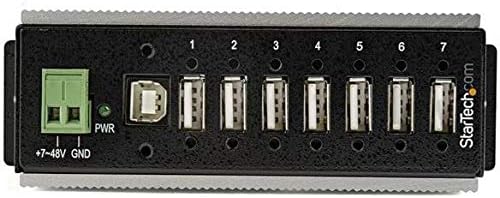 StarTech.com 7-Port USB 2.0 Hub - Metal Industrial USB-A Hub with ESD & 350W Surge Protection - Extended Operating Temp -40 to 185°F - Din Rail/Wall/Desk Mountable - USB Expander Hub, TAA