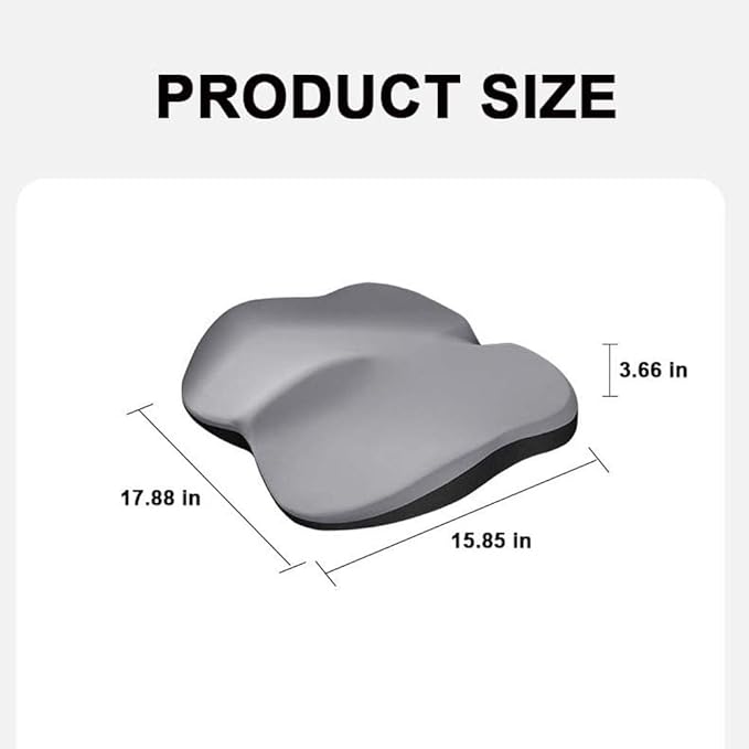 Adult Car Booster Seat Cushion, Memory Foam Car Seat Cushions for Driving, Non-Slip Automotive Seat Cushions for Sciatica & Lower Back Pain Relief