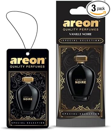 AREON Vanille Noire SS06 – Luxury Custom Car Hanging Air Freshener for HIM (pack of 3)