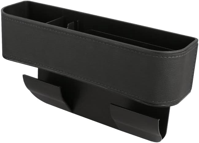 JEYODA Car Seat Gap Filler Organizer, Car Organizer Front Seat, Pack Auto Console Side Storage Box with Cup Holders，Car Organizers and Storage for Holding Phone, Sunglasses, Wallet 1PC (black)