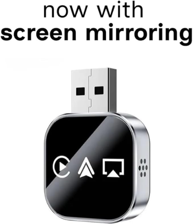 Wireless Carplay Mirror Link Adapter for Apple,3 in 1 Bluetooth Mirroring iOS Phone to Car Screen Adapter 2026 Wired to Wireless Portable USB Car Play Screen Connector for Android to Watch Movies