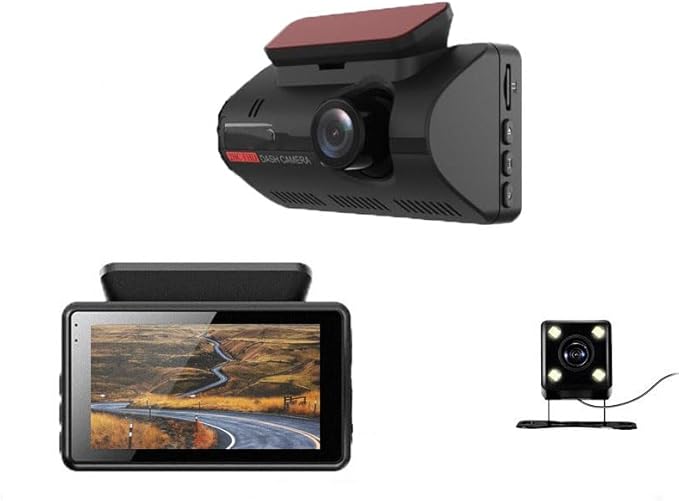 Backup Camera for Car Security Dash Cam Front and Rear Vehicle Camera Dual DashCam Back up Camera, 3 Inch IPS Screen Video Recorder G-Sensor Night Vision Truck Camera