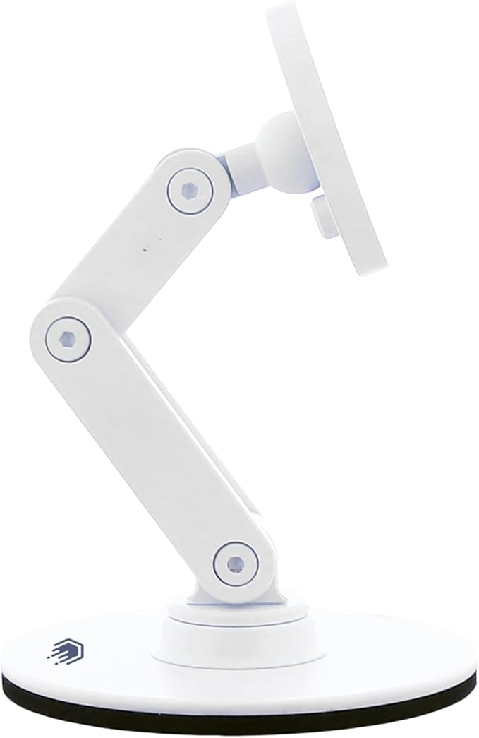 ClikDock Cell Phone Magnetic Wireless Charger Stand, 360° Spin, Aluminum Construction, Compatible with MagSafe Phones for iPhone & Andriod (White)