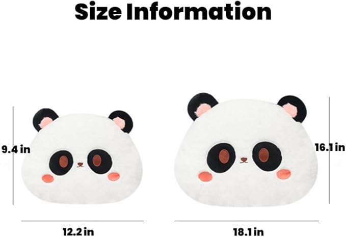 Cartoon Car Seat Cushion Lumbar Support Pillow and Neck Pillow, Cute Car Seat Pillow Headrest Pillow Back Support for Driving Fatigue Relief,for Office Chair Truck SUV (Panda Seat)