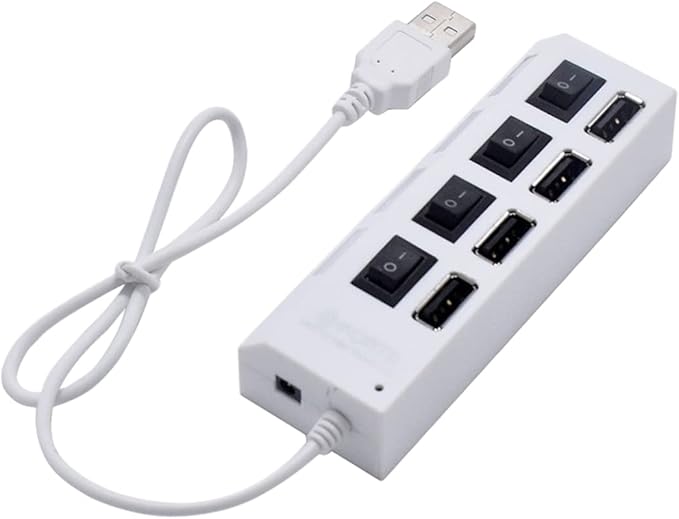 HOMSFOU 2pcs USB Hub Port Independent USB Divider for Easy Device Connectivity Office School Compact Design Built Cable