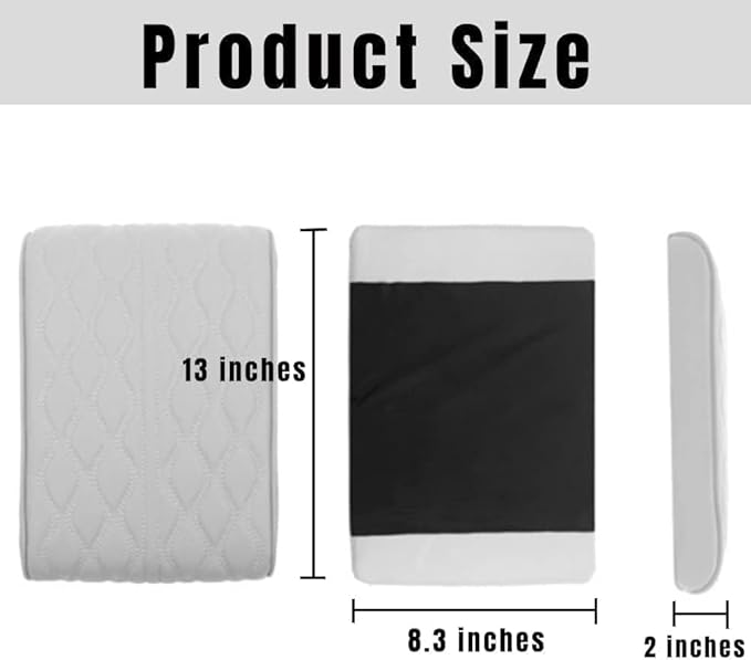 Leather Car Armrest Box Pad, 2026 New Upgrade Waterproof Universal Memory Cotton Armrest Box Pad, Center Console Lid, Car Center Console Cover for Most Vehicle, Car Accessories (Beige)