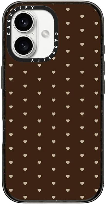 CASETiFY Impact Case for iPhone 16 [8.2ft 4X Military Grade Drop Protection/Compatible with Magsafe] - Choco Dots - Clear Black