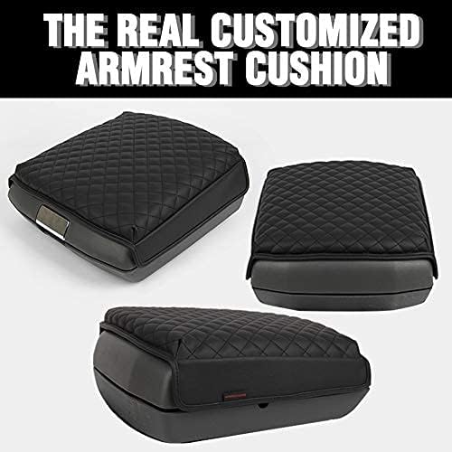 KMMOTORS Center Console Armrest Cover Compatible with RAM Classic 1500 2500 3500 (2019, 2020, 2021, 2022, 2023, 2024, 2025) – Black – Full Floor Console Only