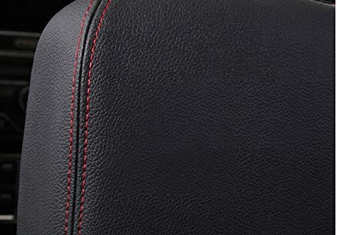 Nicebee Leather Center Console Armrest Cushion Pad Guard Cover for Jeep Wrangler JL 2018+ (Black/Red Line)