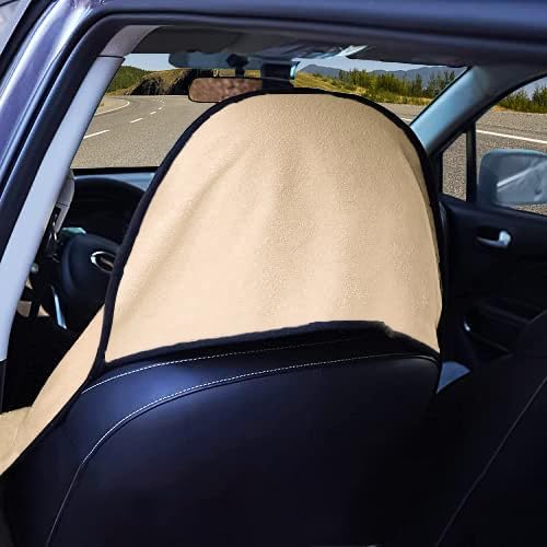 Car Seat Covers 1 Pack Beige Waterproof Towel Car Seat Cover Universal Fit for Most Trucks SUV Fitness Athletes Pets Gym and Water Sport
