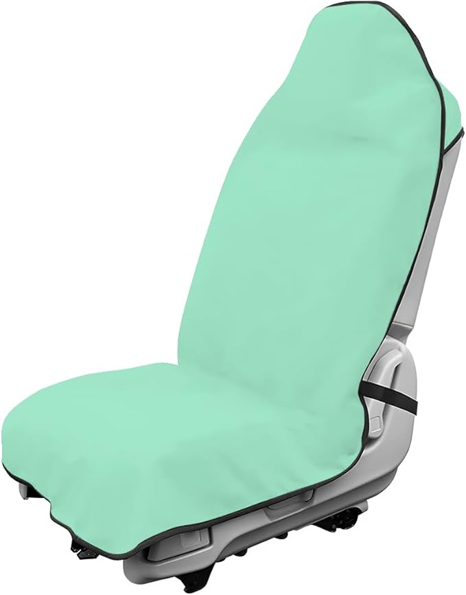 Car Towel Seat Cover, Waterproof Sweating Non-Slip Premium Soft Towel Carseat Protector, Universal Machine Washable Car Truck SUV Front Seat Cover for Gym Workout Beach Hiking (Mint Green)