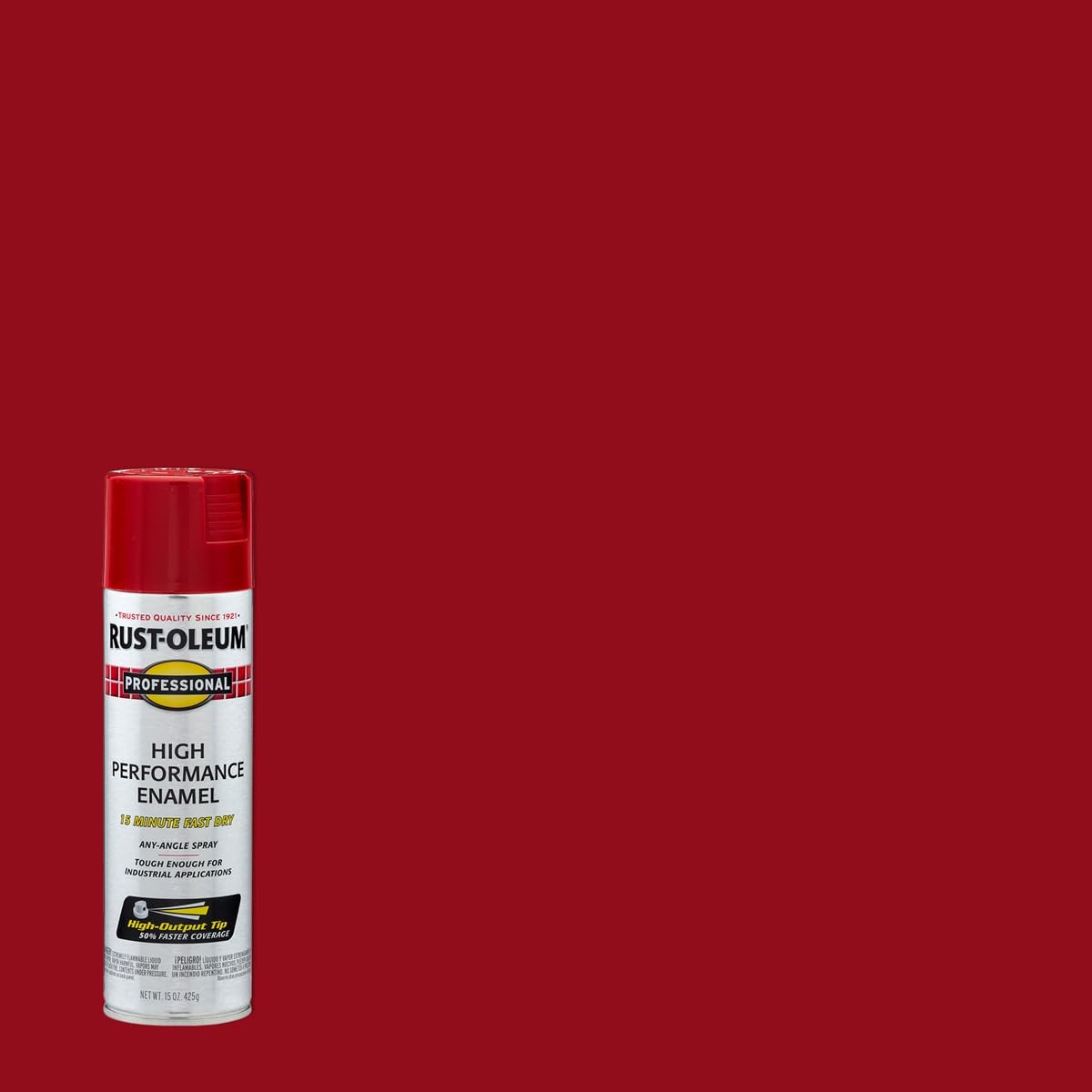Rust-Oleum 7564838 Professional High Performance Enamel Spray Paint, 15 Oz, Gloss Safety Red