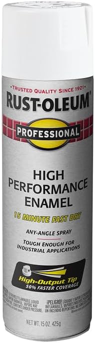 Rust-Oleum 7592838-6PK Professional High Performance Enamel Spray Paint, 15 Oz, Gloss White, 6 Pack