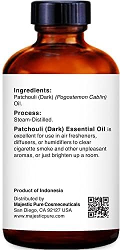 Majestic Pure Essential Oil with Glass Dropper - 100% Pure and Natural - Essential Oils for Diffuser, Aromatherapy, Soap and Candle Making, Patchouli Essential Oil, Patchouli Oil, 1 Fl Oz (Pack of 2)