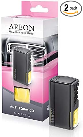AREON ACP04 Car Perfume Luxury and Elegant 0.27 oz Car Air Freshener Vent Clip, Anti Tobacco Scent (Pack of 3)