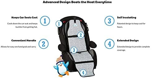 Car Seat Cooling Pad for Babies, Toddlers, and Kids - Comfortable and Durable Cooling Pad for Hot Summer Days - One Size Fits All, Floral Half White