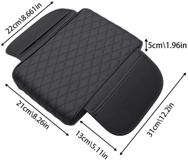 for Alfa Romeo Stelvio (949) 2017 2018 2019 2020 2021 2022 Car Center Console Cover, Leather Memory Foam Protection Pad, Hand Rest Pillow with Height Increase, Interior Accessory,Black, normal