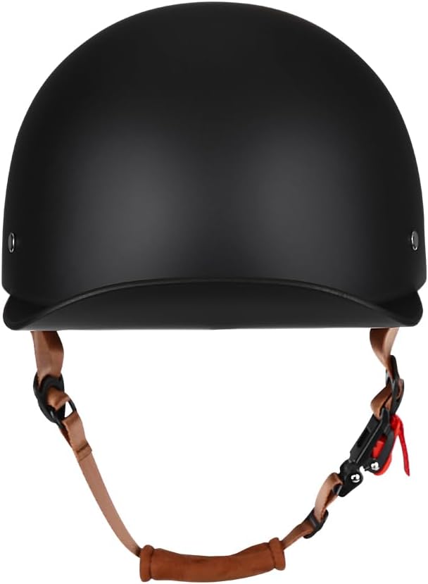 Vintage Retro Open Face Motorcycle Helmet Baseball Cap Half Helmets with pull-down Lens for Men Women Moped Cap Jet Scooter Street Cruiser - DOT Certified (Matte Black,Large)
