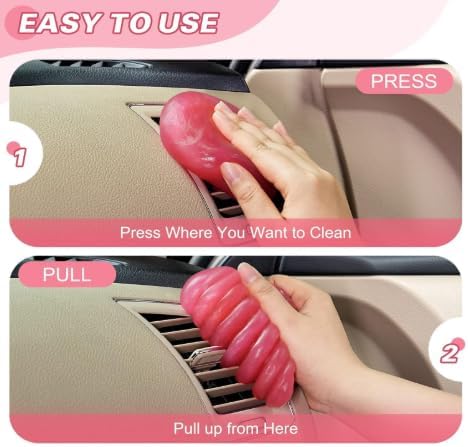 SOLASTA Car Cleaning Gel Car Putty Car Cleaning Kit Car Interior Cleaner Slime Car Cleaning Supplies Auto Detailing Tools Car Accessories Car Gifts for Women Men Keyboard Cleaner (Pink)