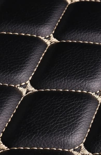 Car Floor Mats for 99% Cars, Trucks and SUVs Full Coverage Pads Protection Non-Slip Leather Floor Liners (Black/Red)