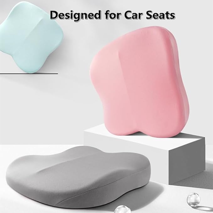 Adult Car Booster Seat Cushion, Car Seat Driver Height Boost Mat Memory Foam Car Seat Cushions Pad Improve Driving View Non-Slip 3D Office Chair Cushion Pressure Relief (Light Green)