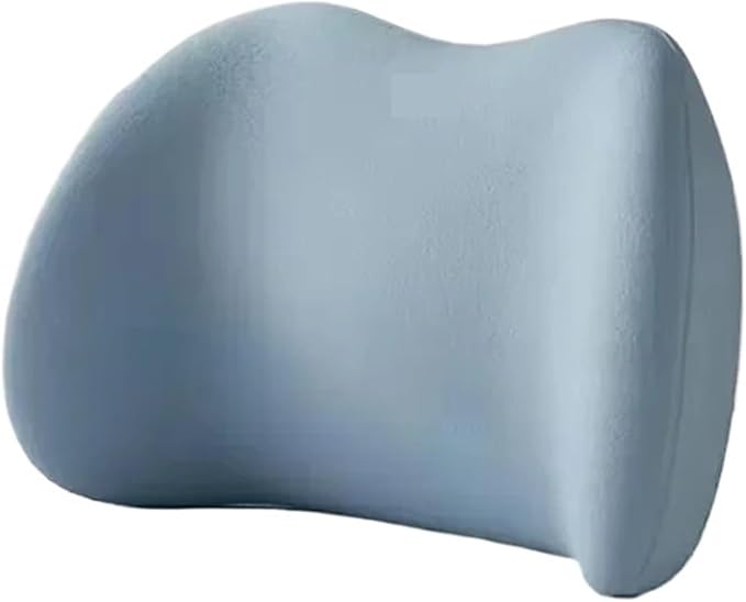Car Neck Pillow and Lumbar Support Cushion - Memory Foam Backrest for Driver Seat Comfort(White)