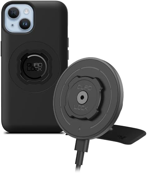 Quad Lock Adhesive Dashboard/Console Car Phone Holder Kit with MAG Wireless Charging Head V2 and MAG Phone Case for iPhone 14