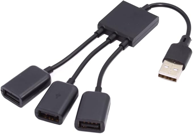 JSER USB 2.0 to 3 Ports Hub Expansion Expander Multiple Cable 480Mbps Bus Power for Laptop Notebook PC Mouse Flash Disk