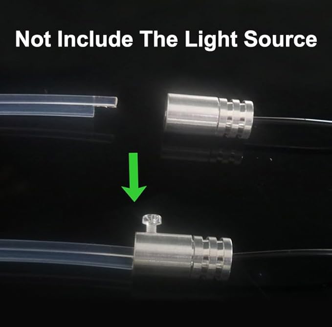 Fiber Optic for Car Interior Light, 197 Inch 3mm Transparent Skirt Side Glow Light Guide Cable, Car Ambient Lighting Extension Fiber Optic with Skirt