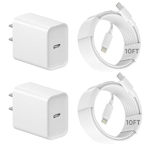 iPhone 14 Charger, 2Pack 10FT USB Wall Charger Fast Charging Lightning Cable Cord,USB Type C Plug Block with 10Foot Long Lightning Cable Compatible with iPhone 14/13/12/12Mini/11ProMax/XS Max/XS/XR/SE