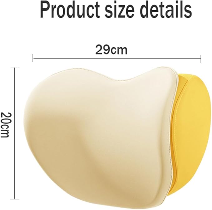 Car Headrest Lumbar Support Cushion for VW Golf VIII VI V IV III II I Mk 8 7 6 5 4 3 R GTE/GTI/GTD/Clubsport 45, Memory Foam Relieve Fatigue Breathable Car Seat Neck Pillow,Yellow-Headrest
