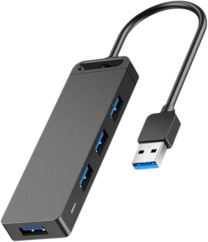 SEWACC USB Hub Ports High-Speed Data Splitter with Auxiliary Power Input Cable for Accessories Supports Dual SSD Compatible with Mouse Keyboard for Desktop Laptop