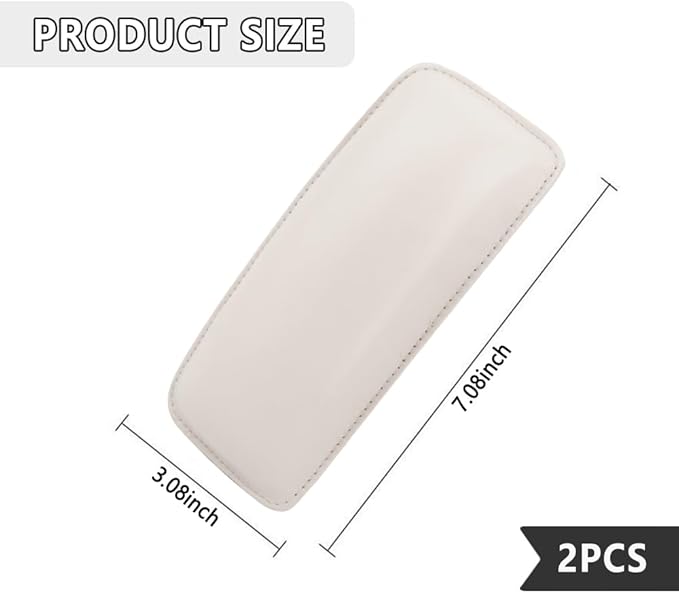 2PCS Car Knee Cushion,Soft Leather Car Door Armrest Pad for Knee Leg Elbow,Universal Car Center Console Cushion Pad Comfort Pillow Car Interior Accessories for Most Car SUV (Beige)